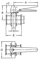 Diagram Trigger Handle Clamp End Butterfly Valve