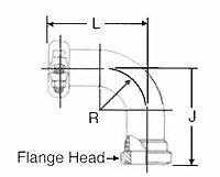 90º Flange Head Elbow for Inch-Size Tube-2