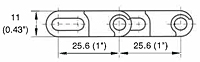 M2540 Radius Flush Grid Dimension