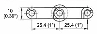 M2520 Roller Top 1 in Dimensions