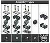 Beta Clamps Standard Rubber Insert Assembly Types