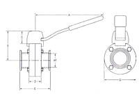 Diagram B5104 Clamp End Butterfly Valve